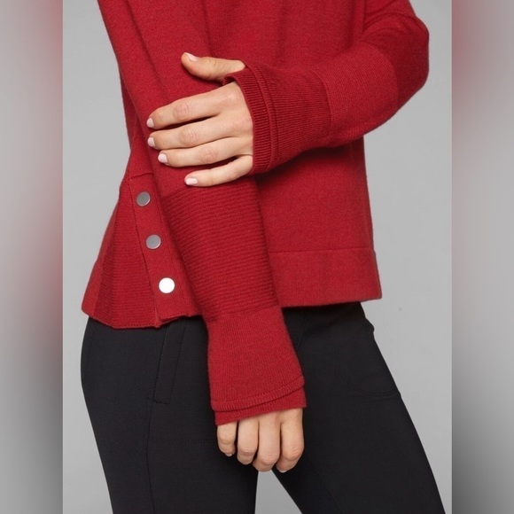 Athleta Merino Wool Turtleneck in Scorched Chili Red SIZE XS - Picture 2 of 11